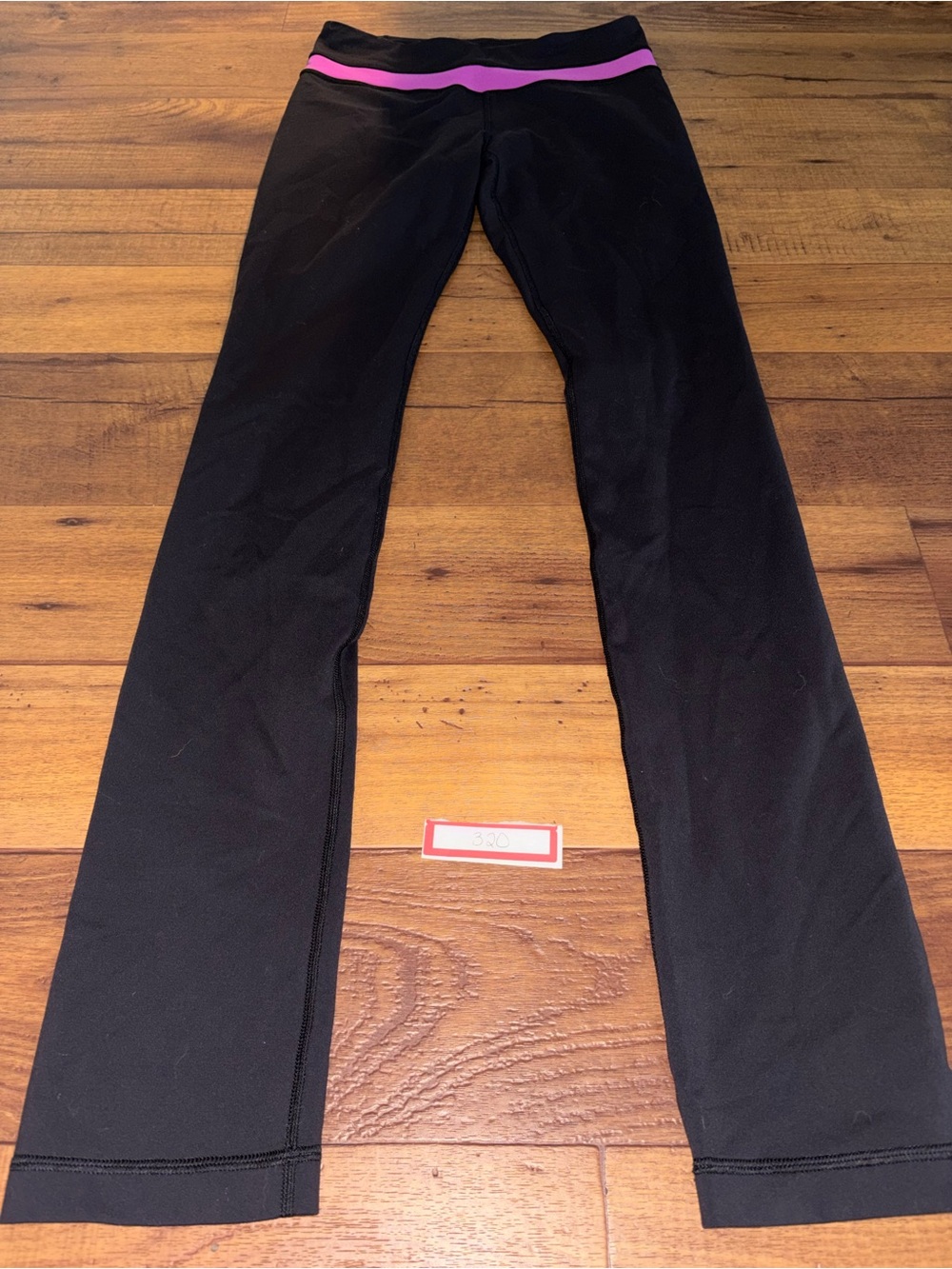 Lululemon vintage grove pants flare yoga black magenta size small 4